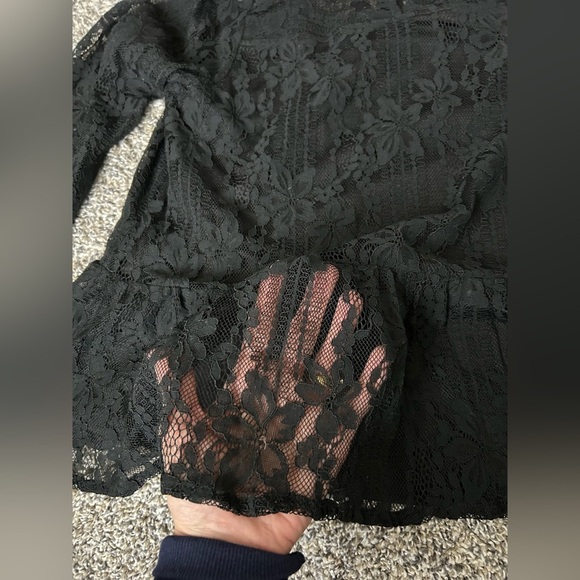 Andree by Unit Elegant Black Babydoll Lace Top NWT size medium - Picture 7 of 9